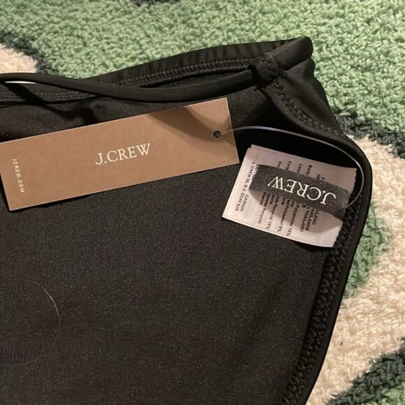 NWT J.Crew Perfect String Triangle Bikini Top Size 2X Black Swim Beach - Picture 5 of 5